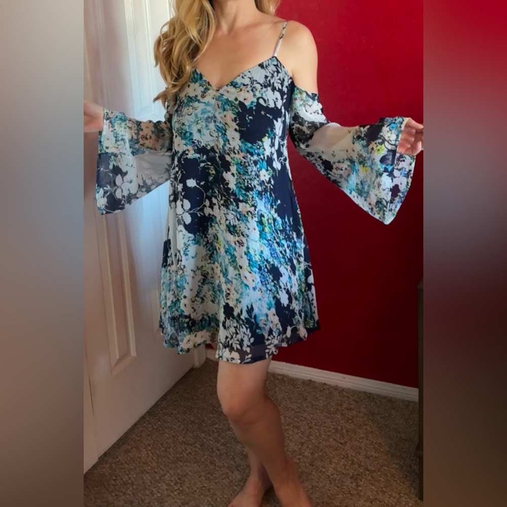 Floral Flutter Sleeve Dress